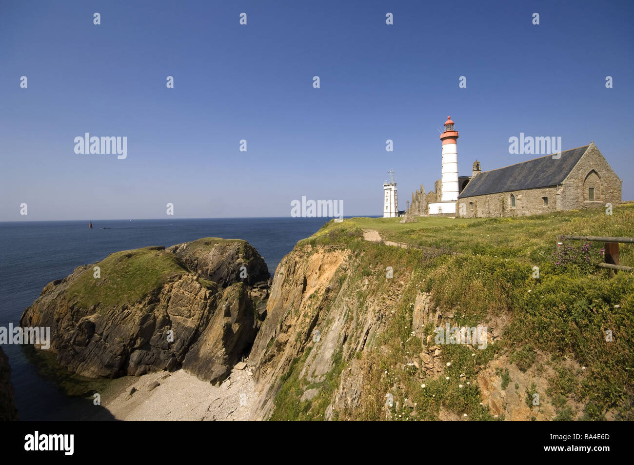 France Brittany punch-line St Mathieu coast-landscape lighthouse west ...