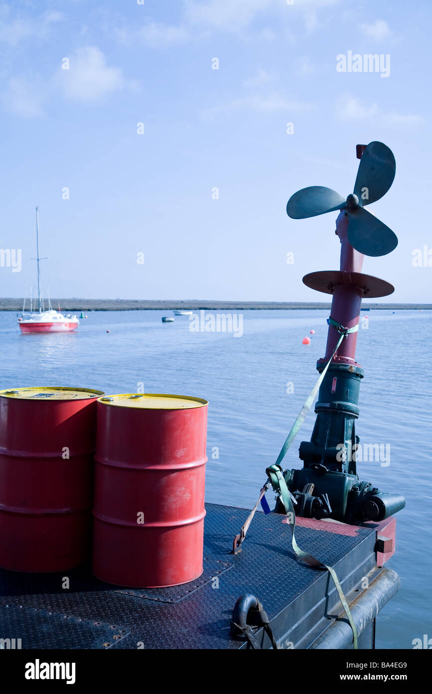 propeller of a dredger rotated out of the water Stock Photo
