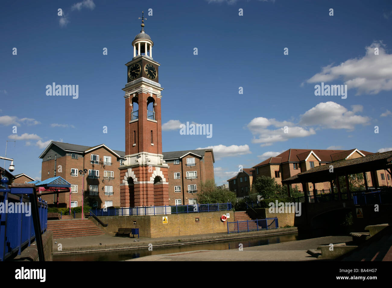 Thamesmead town centre southeast London, UK the clocktower Stock Photo