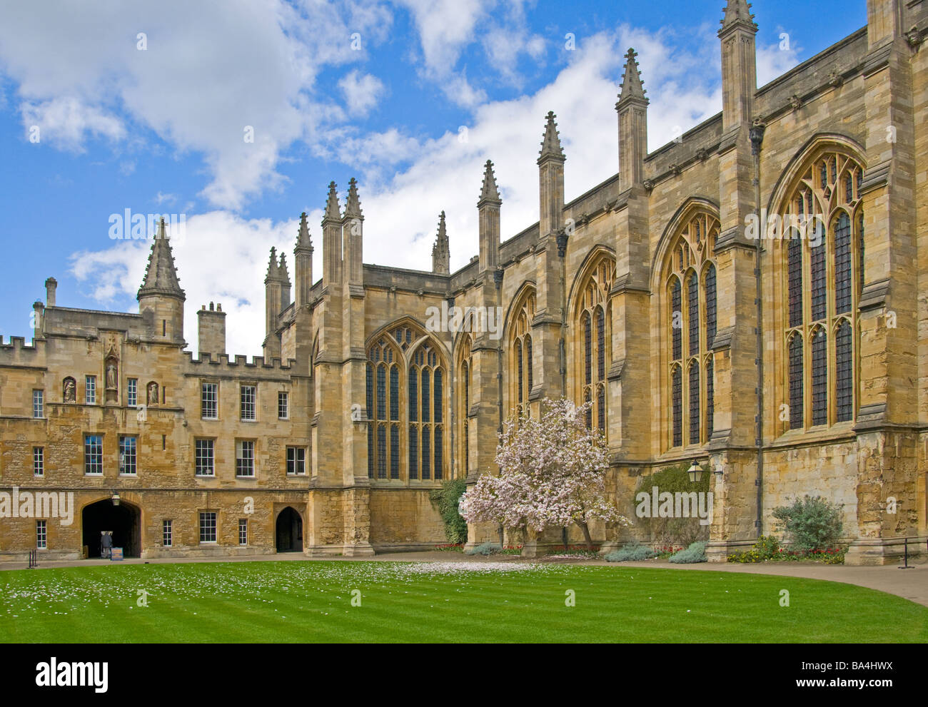 Oxford, England, UK. New College Front Quadrangle and Chapel Stock Photo