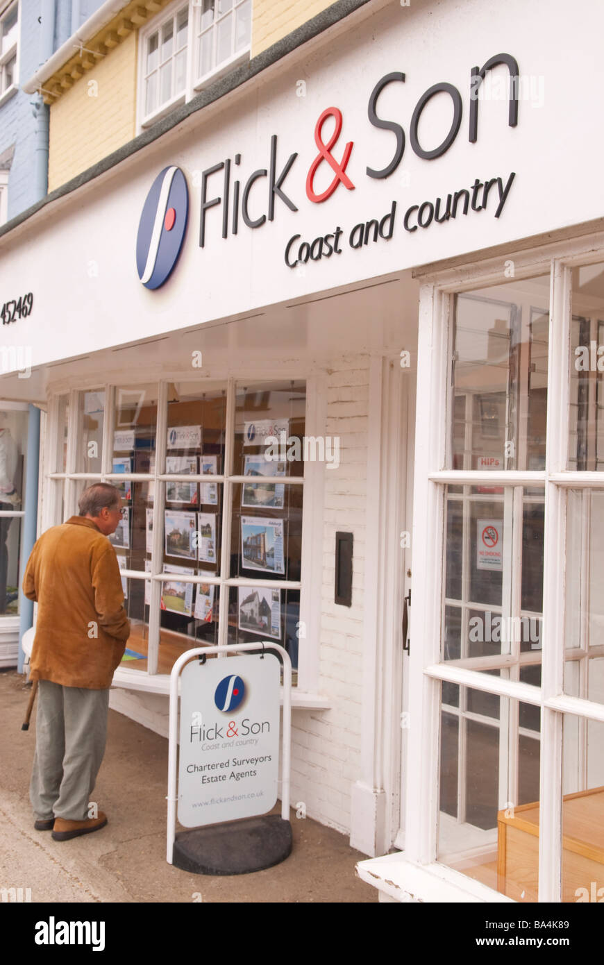 Flick & son estate agents in Aldeburgh,Suffolk,Uk Stock Photo