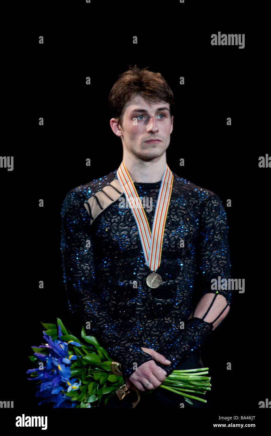Brian Joubert FRA bronze medalist in the Men competition at the 2009 World Figure Skating Championships Stock Photo