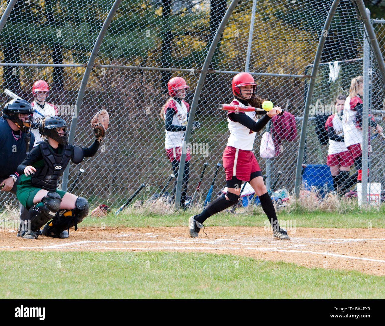 Catcher girls softball hires stock photography and images Alamy