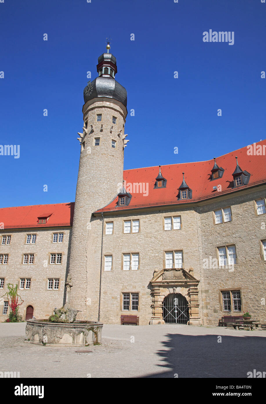 Court of the palais of Weikersheim Baden Wuerttemberg Germany Stock Photo