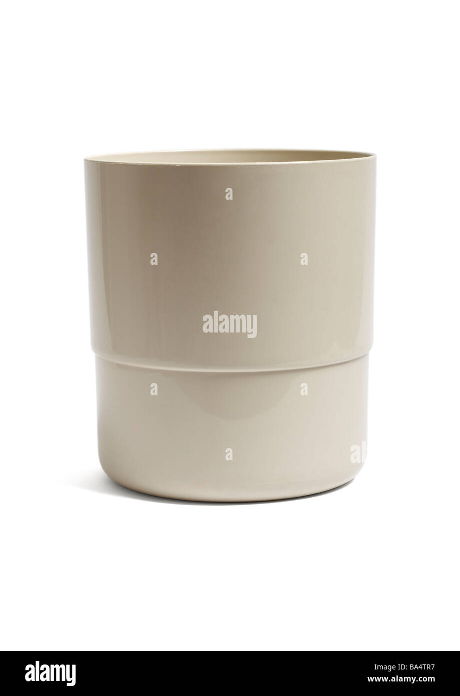 Plastic waste paper bin on white background Stock Photo Alamy