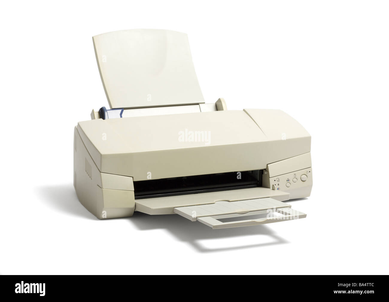 Old A4 inkjet printer on white background Stock Photo