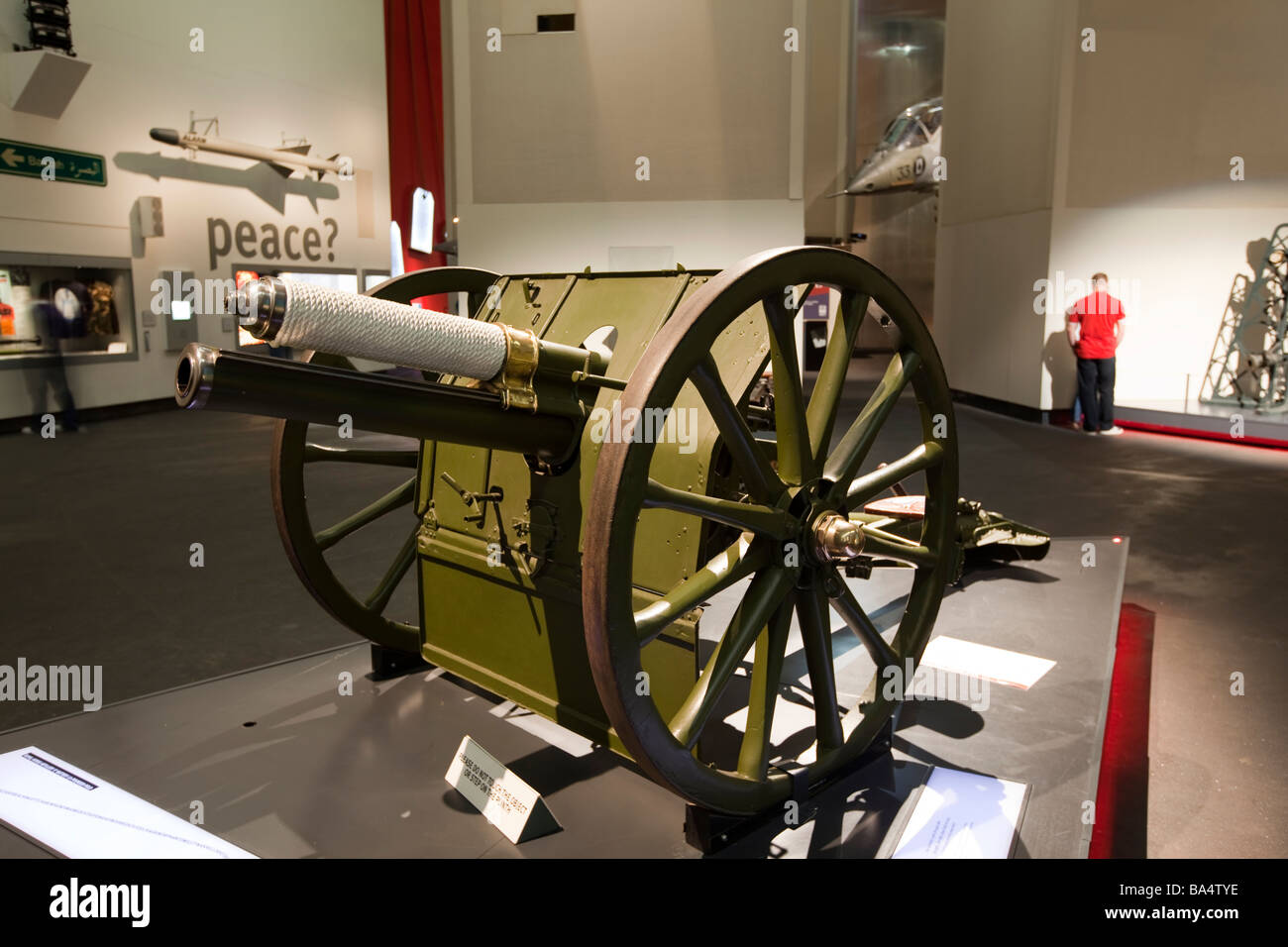 UK England Salford Quays Imperial War Museum north 13 pounder field gun ...