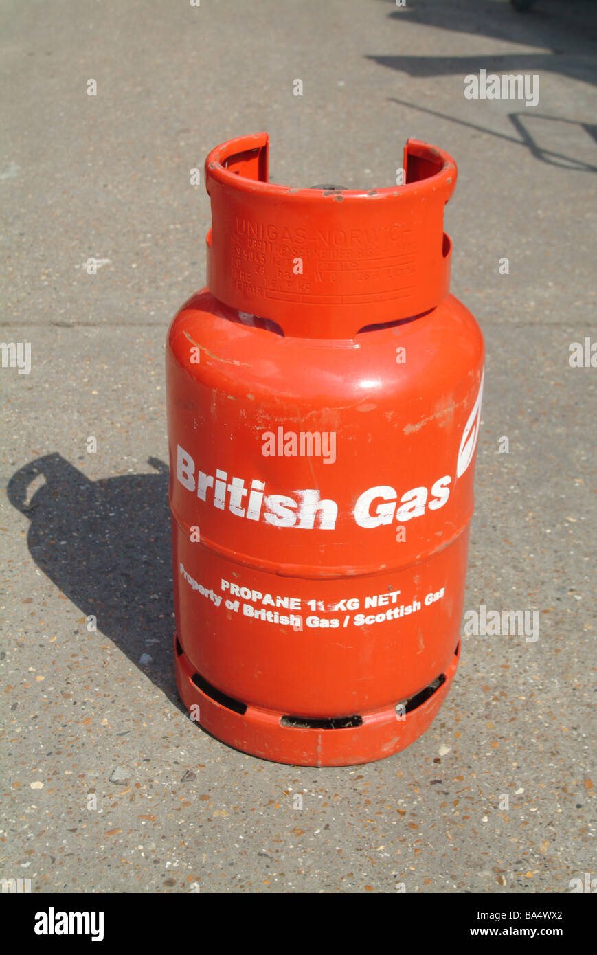 red british gas bottle Stock Photo Alamy