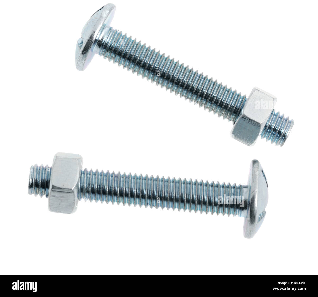 Bolts and nuts Fixing details for a fastening of details Stock Photo