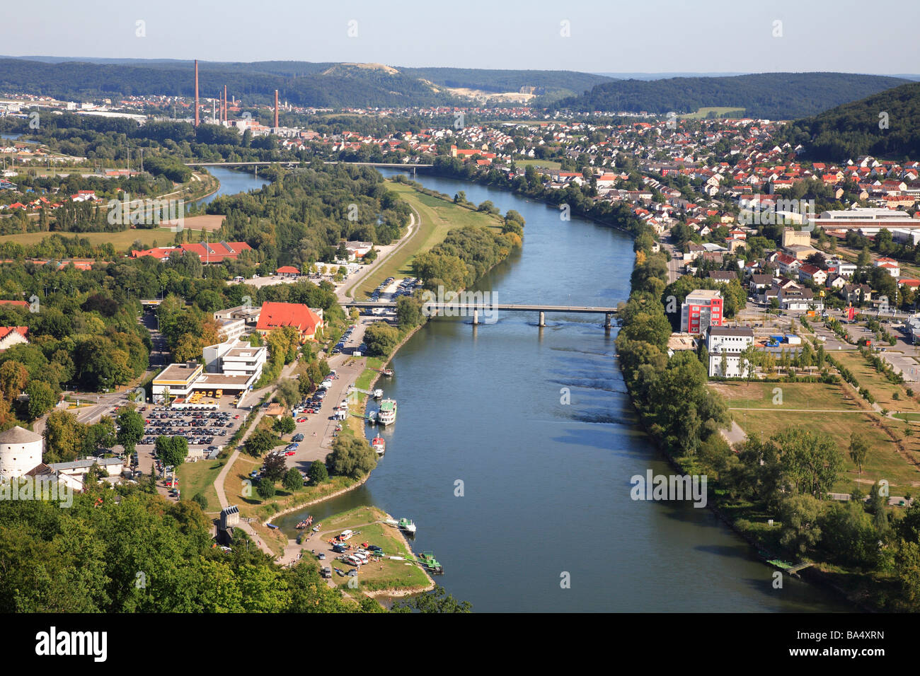 River Danube Donau near city of Kelheim Bavaria Germany Stock Photo