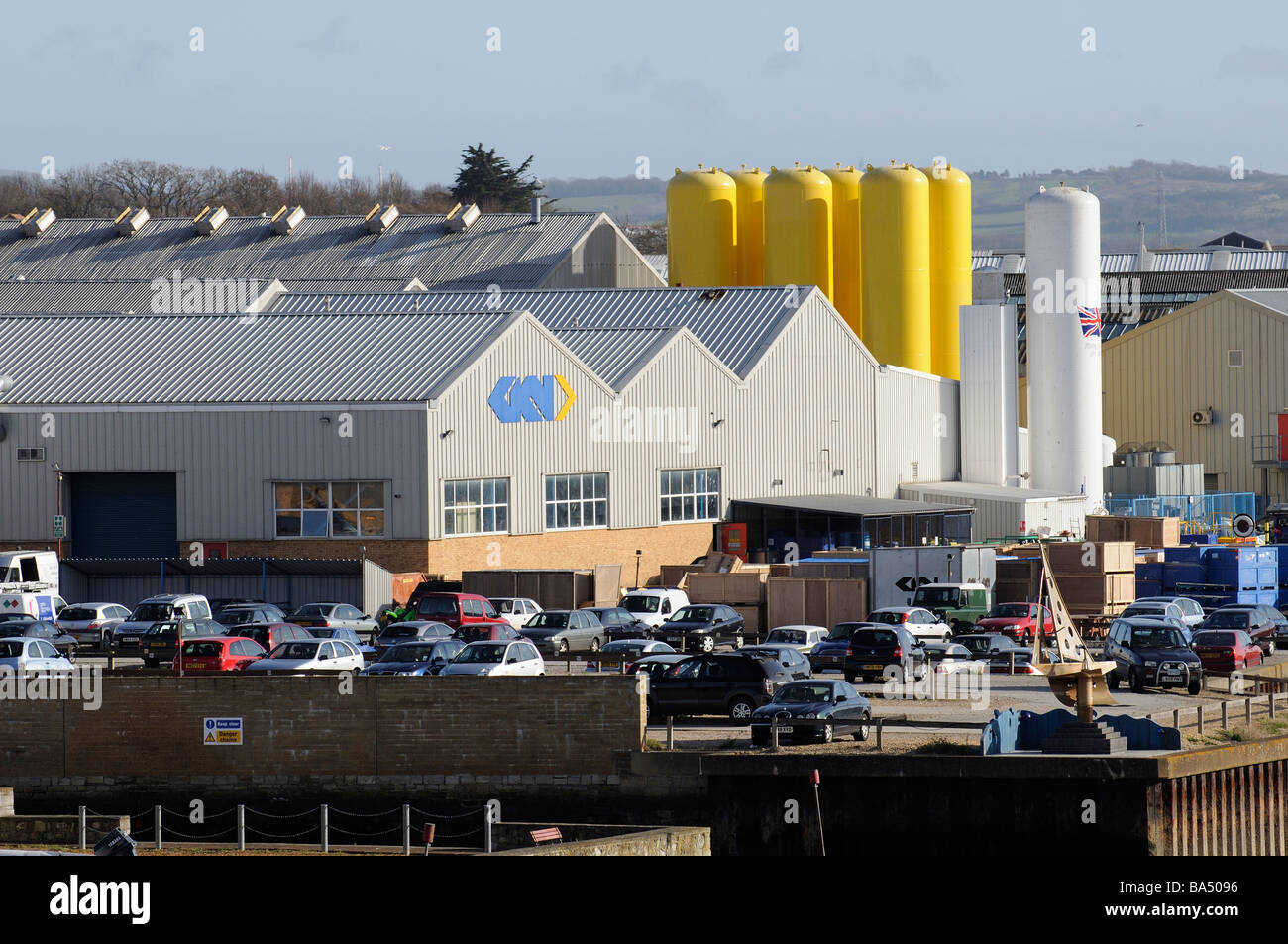 GKN Aerospace Services factory on the waterfront in East Cowes Isle of Wight England UK Stock Photo