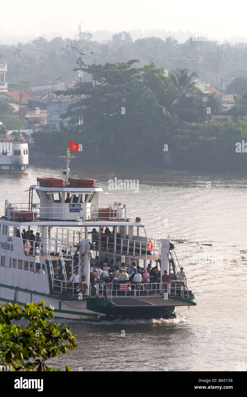 Ferry boat on the Saigon River in Ho Chi Minh City Vietnam Stock Photo