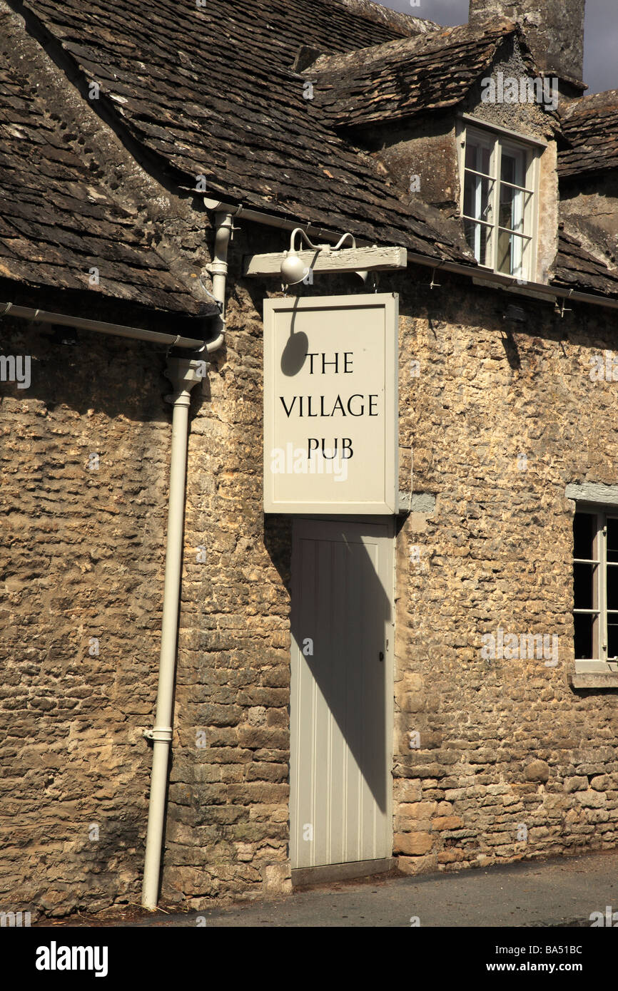 The Village Pub in Barnsley, The Cotswolds, Gloucestershire, England, UK Stock Photo