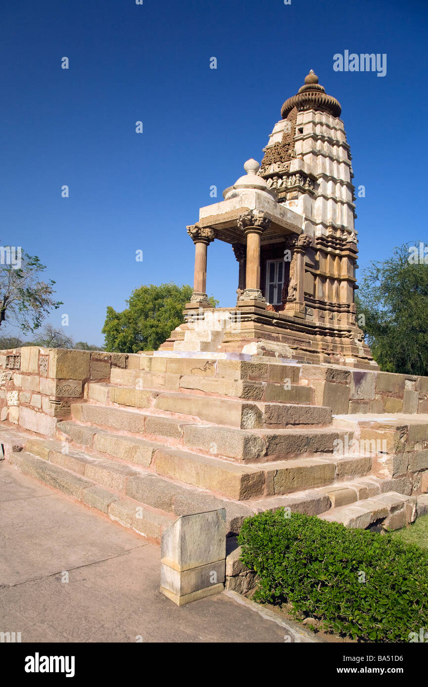 Devi Temple Khajuraho Unesco World Heritage Site Madhya Pradesh Northern India Asia Stock Photo