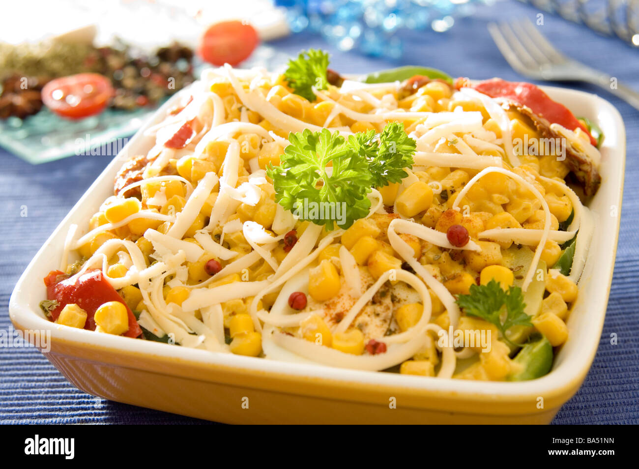 Vegetable casserole in a bowl Stock Photo