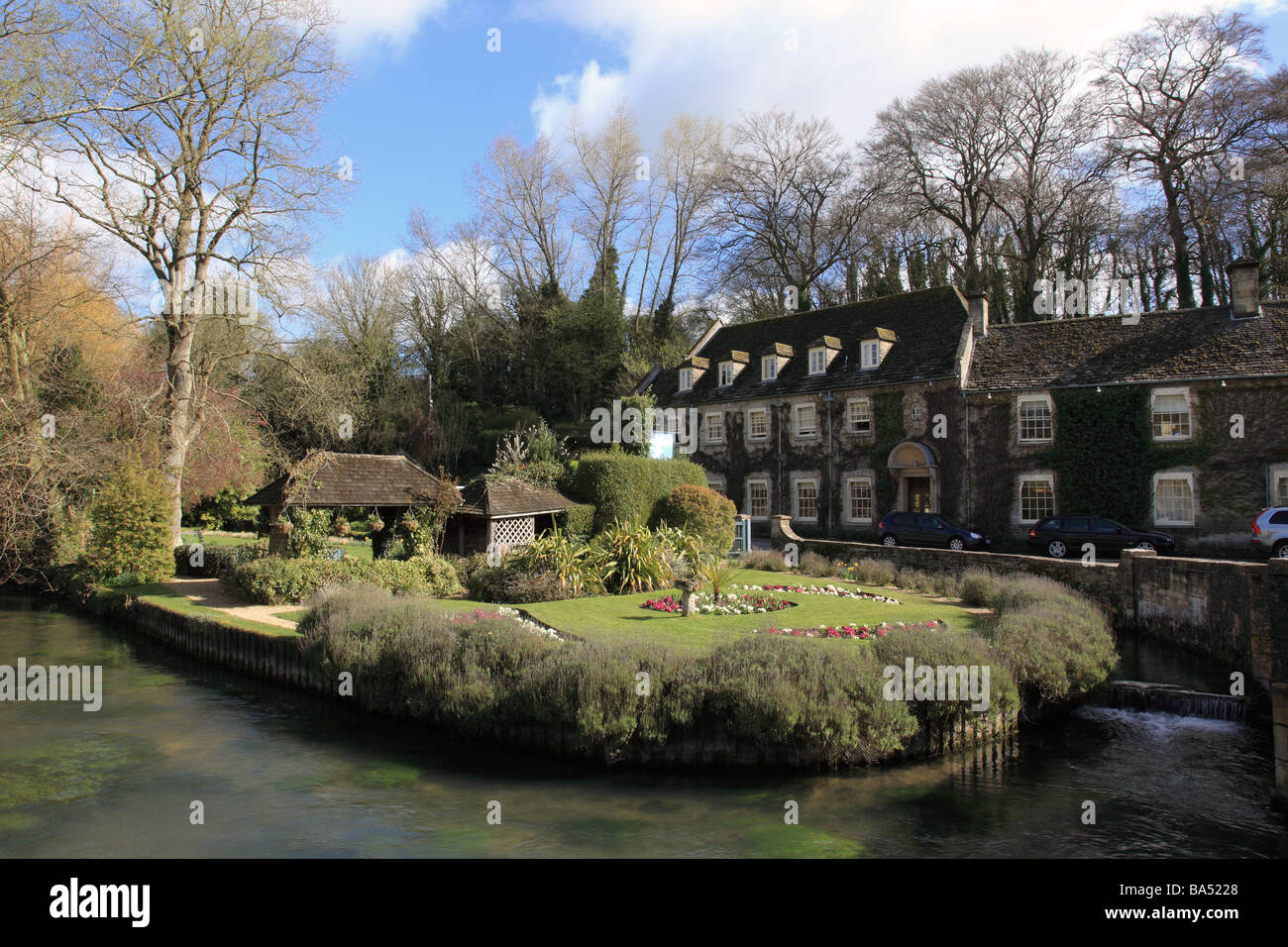 Bibury Trout Farm in the Cotswold village of Bibury, The Cotswolds