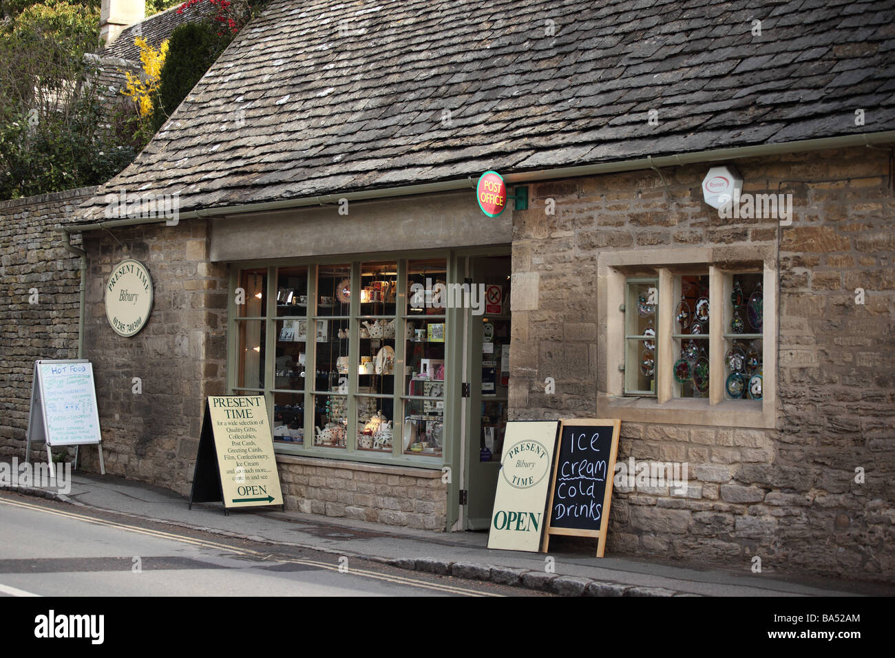 Picturesque village shop and post office in Bibury, The Cotswolds