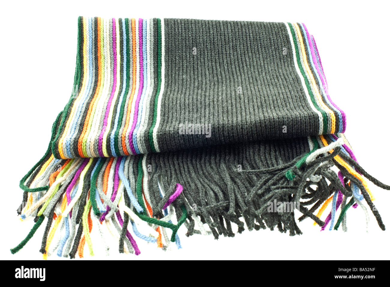 STRIPED WOOL SCARF 65X65 CM