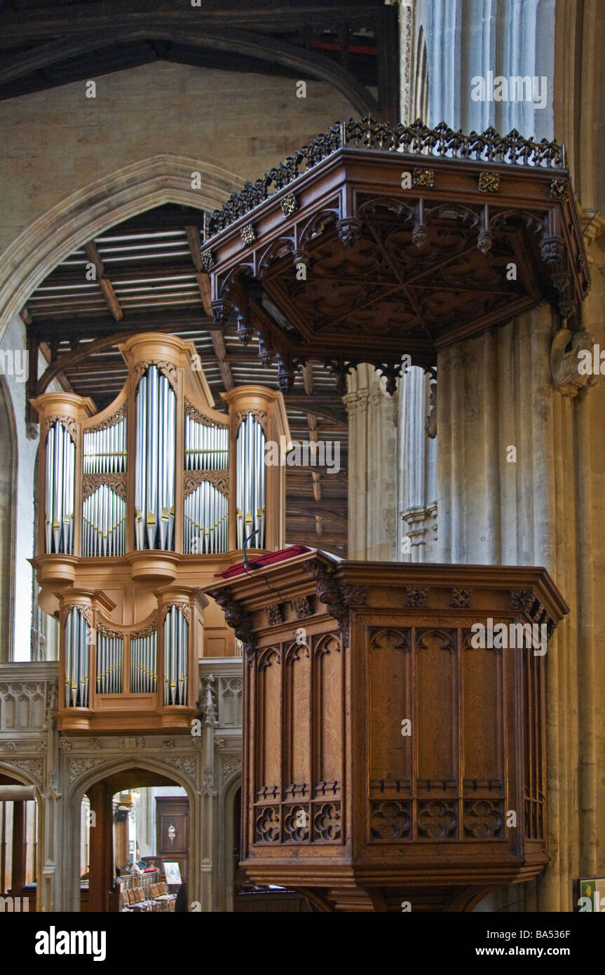 Oxford, England, UK. University Church of St Mary the Virgin. Pulpit from which Keble delivered his Assize Sermon in 1833 Stock Photo