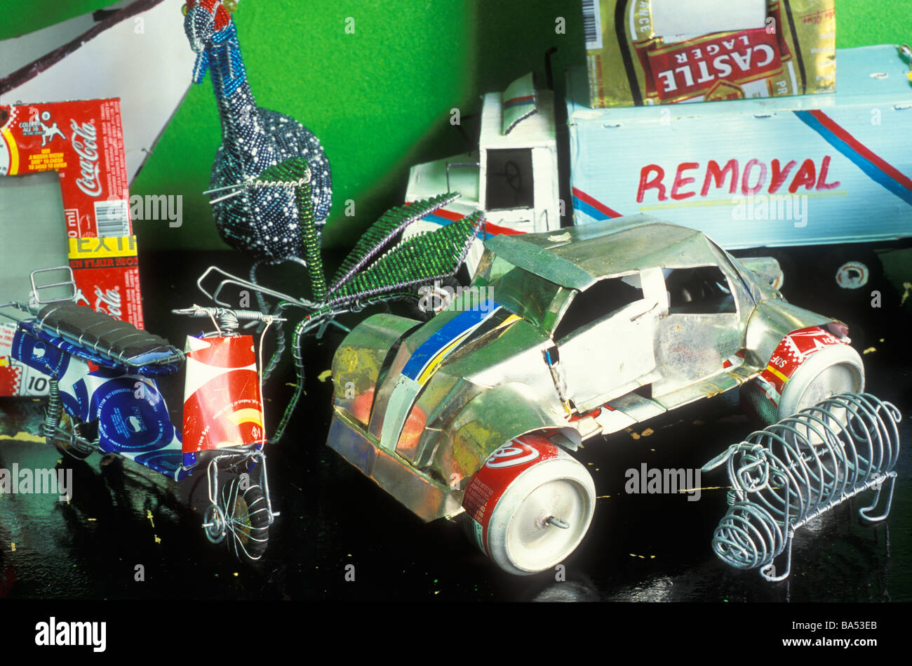 Craftwork out of Cans, Tin Toys, Township, Cape Town, South Africa