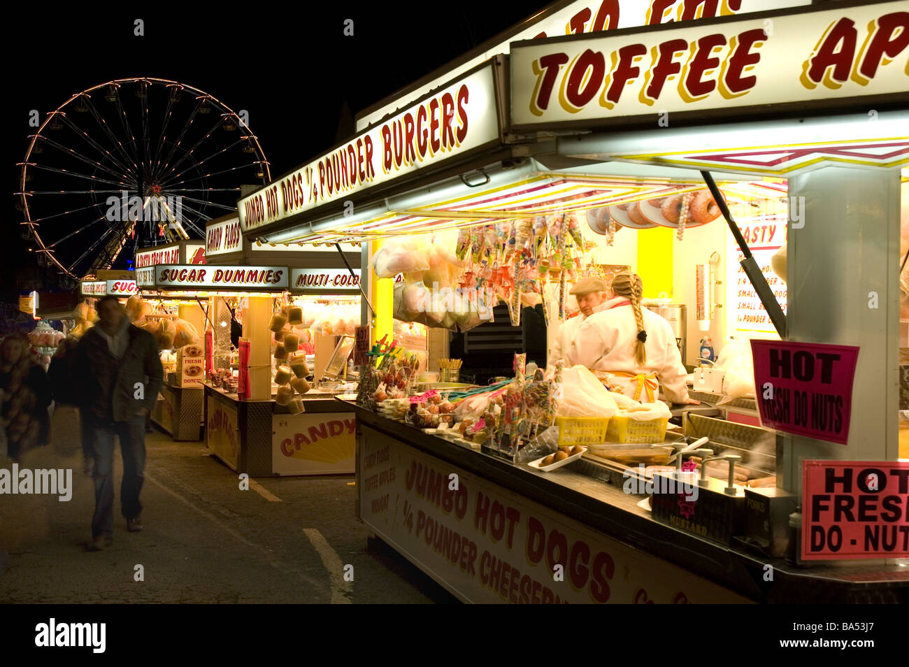 FOOD STALLS AT THE FAIRGROUND Stock Photo Alamy