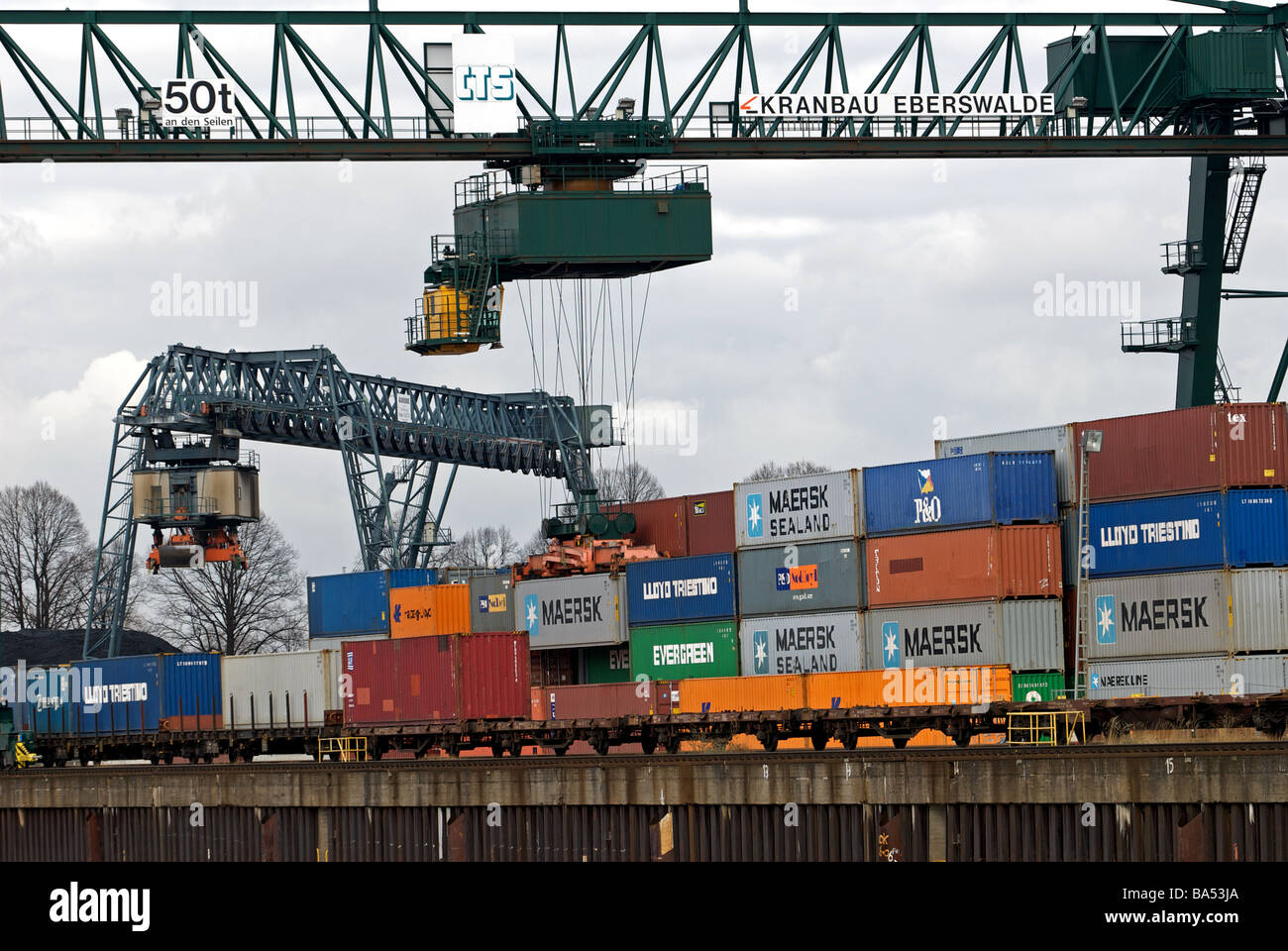 Neihl 1 container terminal, Cologne, North Rhine-Westphalia, Germany. Stock Photo