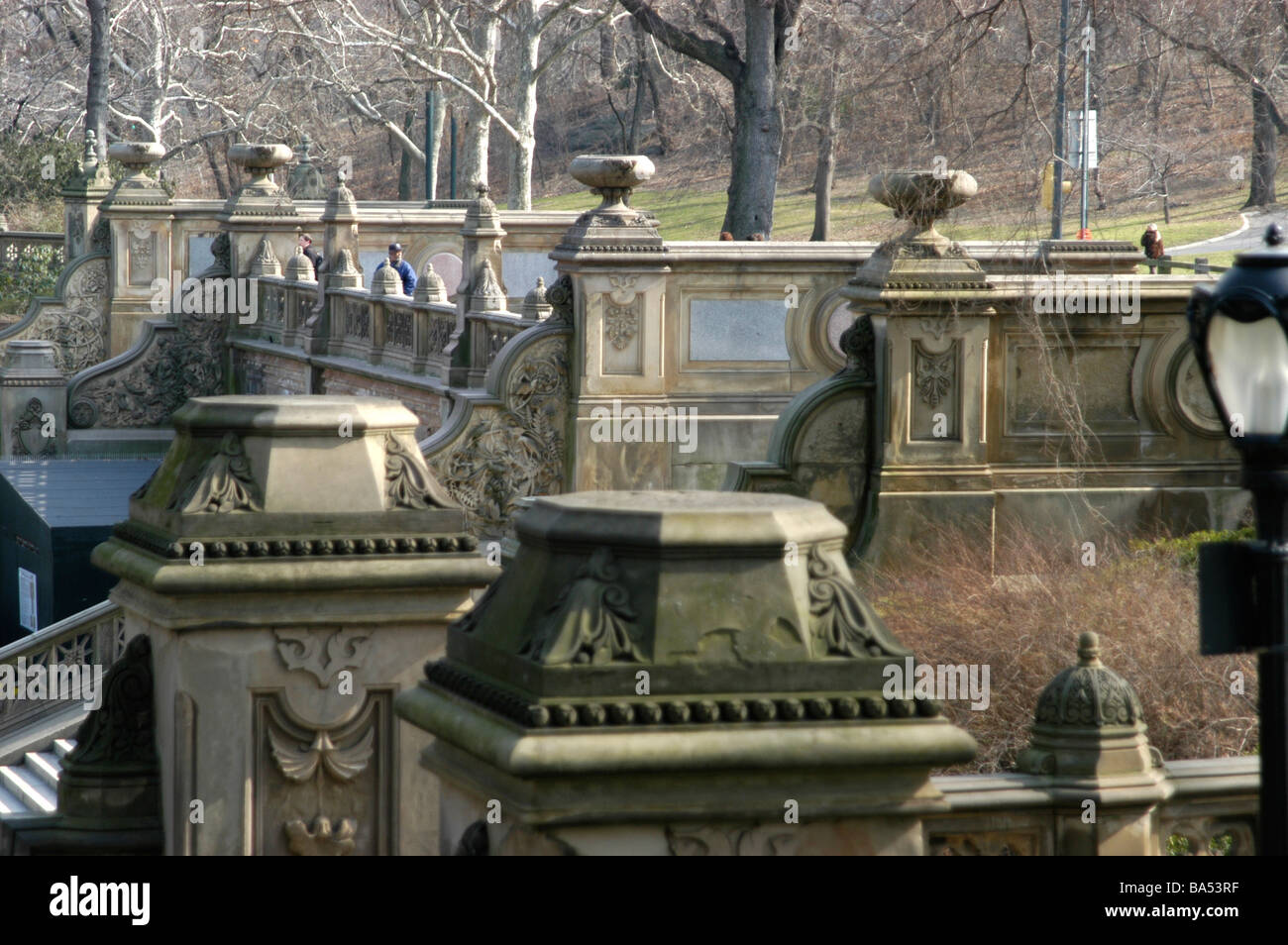 Stone wall in Central Park Manhattan USA Stock Photo