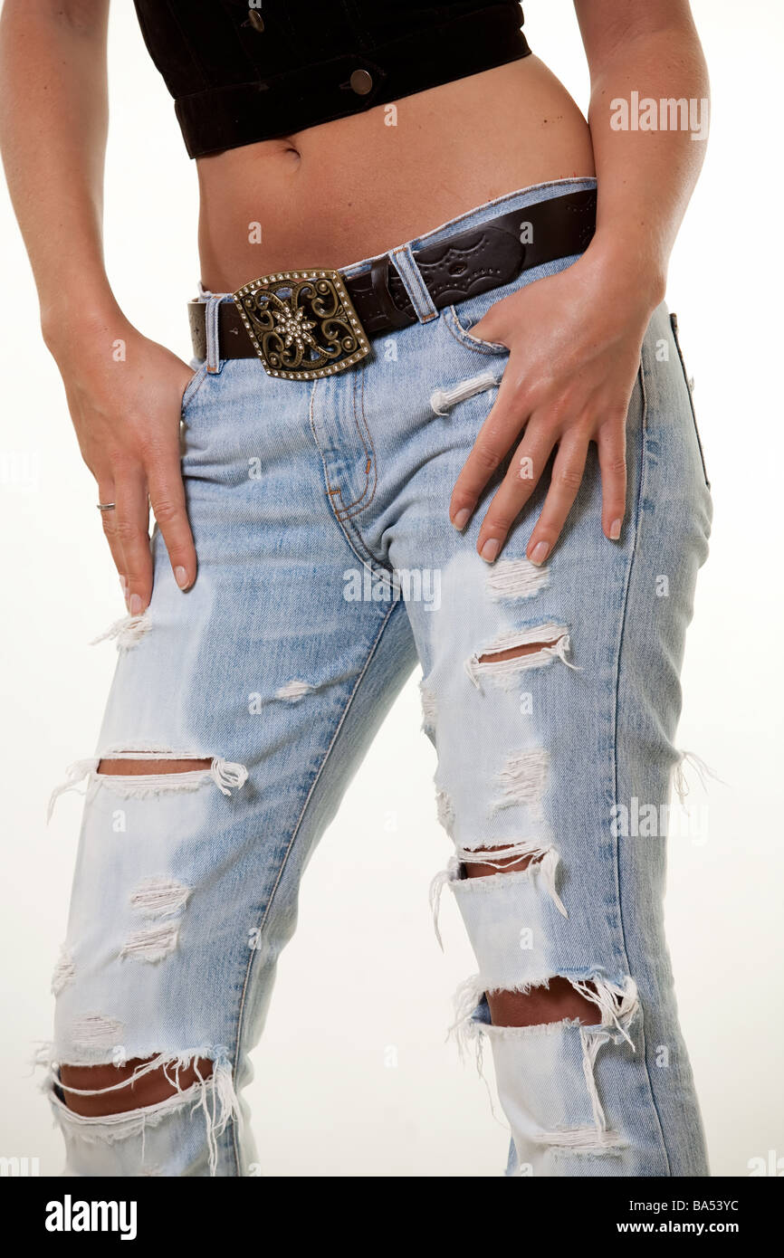 Ripped jeans Stock Photo Alamy