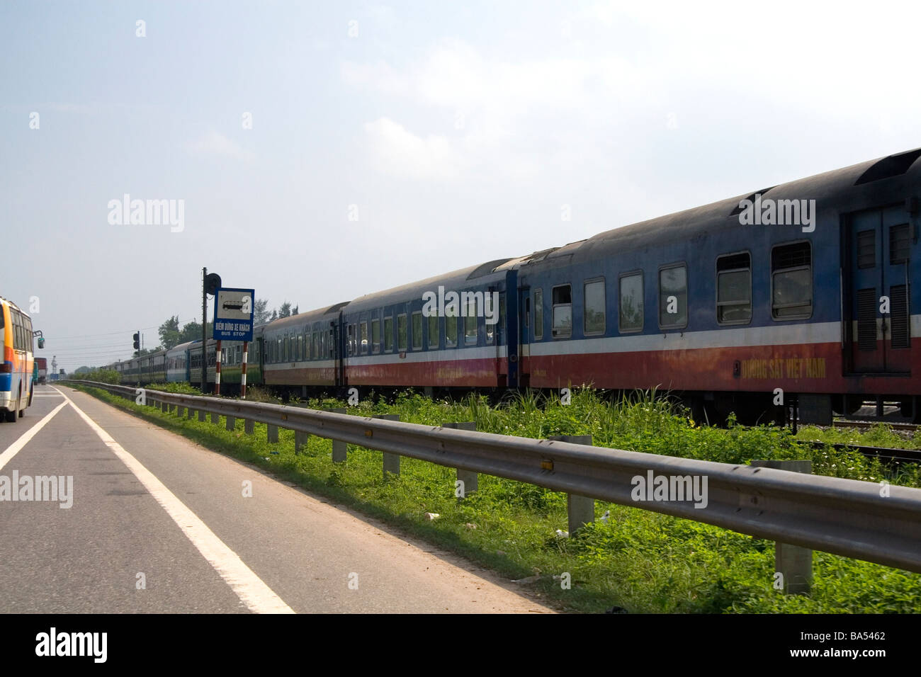 Reunification Express Railway near Quang Tri Vietnam Stock Photo
