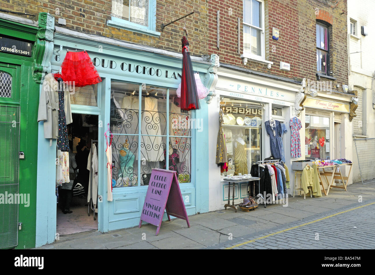Cloud Cuckoo Land vintage clothing shop Camden Passage Islington London UK Stock Photo
