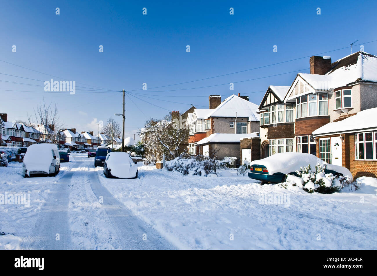 Snowy scene in London