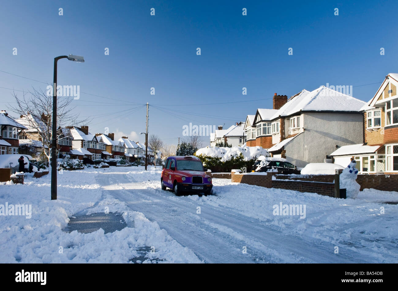 Snowy scene in London