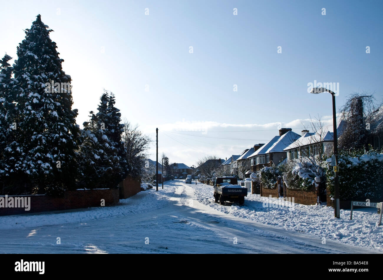Snowy scene in London
