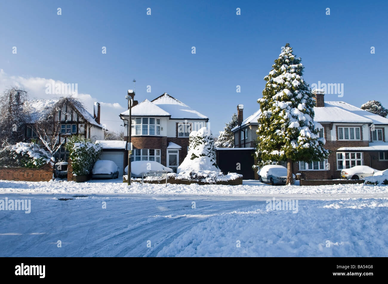 Snowy scene in London