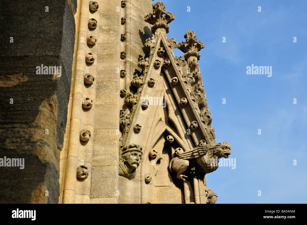 Detail of gargoyle and water spout, University Church of St. Mary The Virgin, Oxford Stock Photo