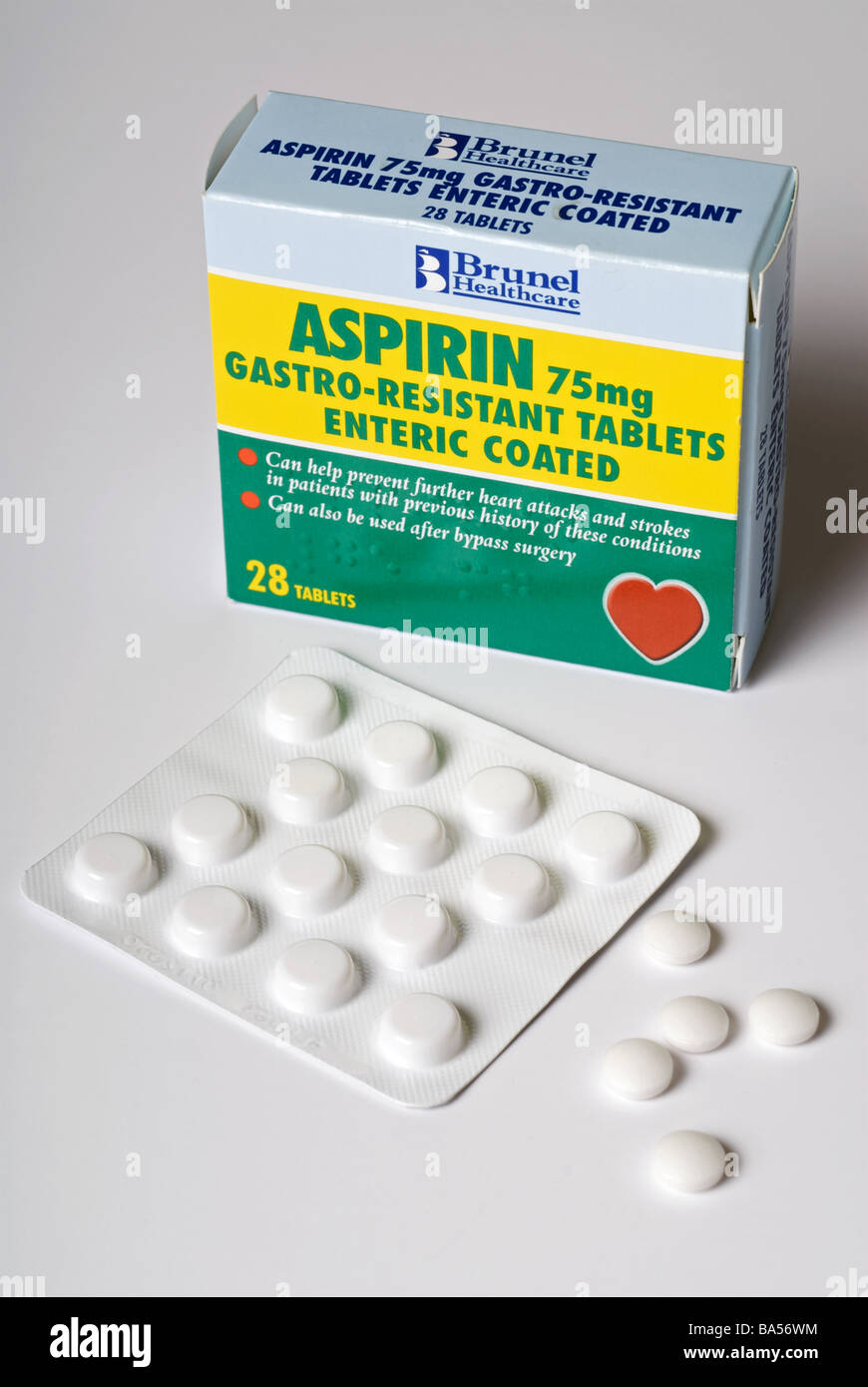 Packet of Brunel Healthcare Aspirin tablets Stock Photo - Alamy