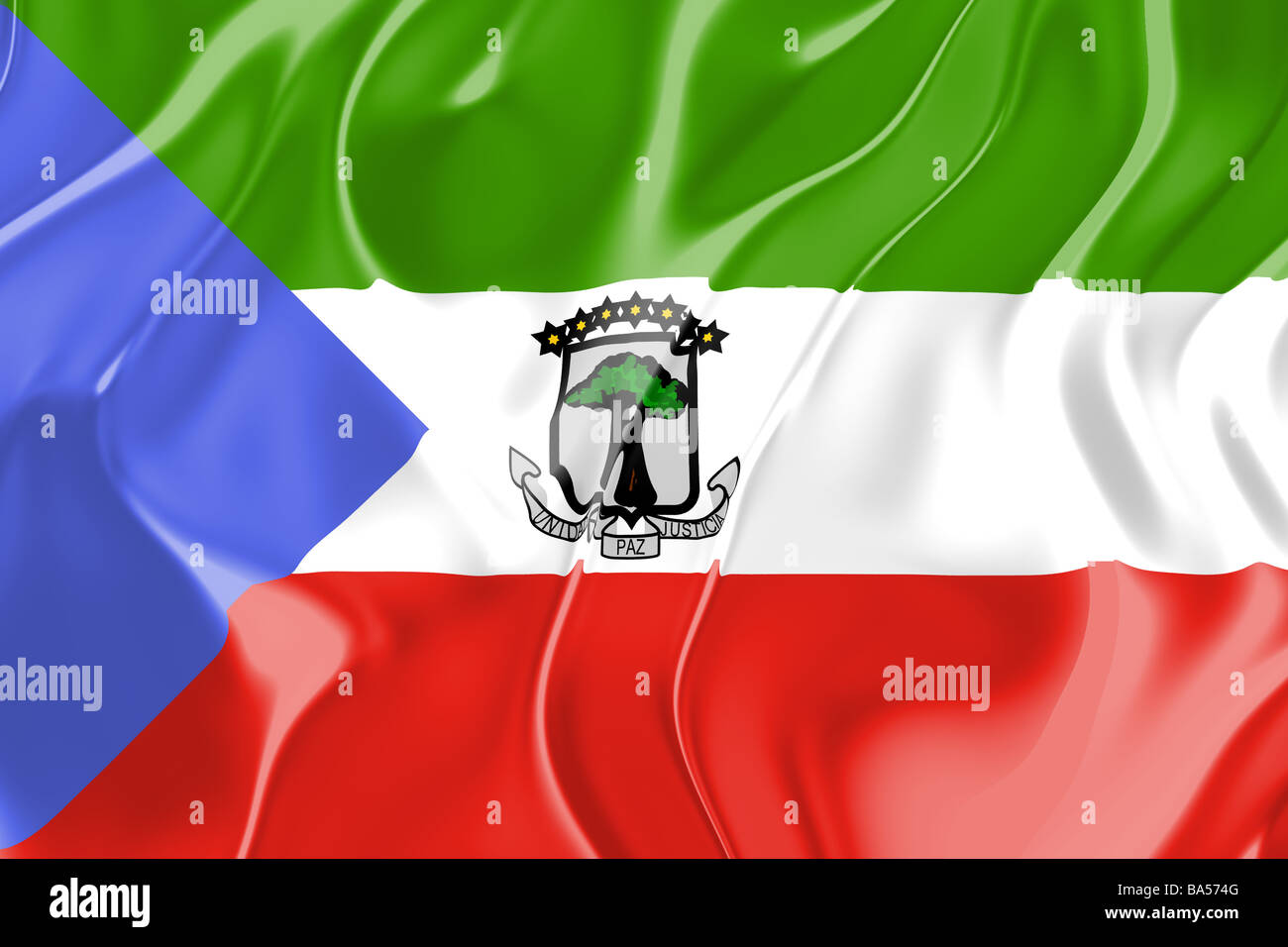 Flag of Equatorial Guinea national country symbol illustration Stock Photo