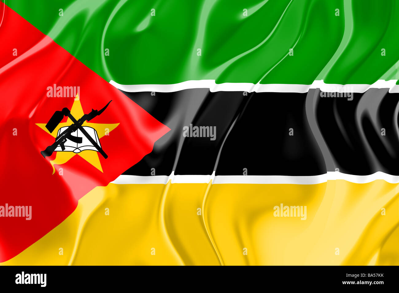 Flag of Mozambique national country symbol illustration Stock Photo - Alamy