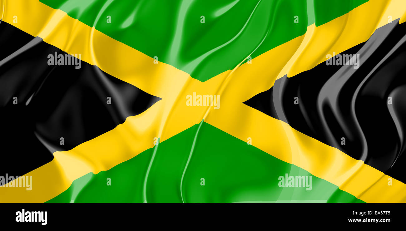 Flag of Jamaica national country symbol illustration Stock Photo