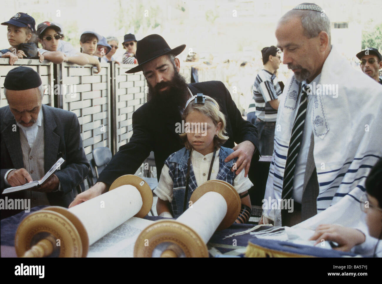 BARMITZVAH AT THE WAILING WALL IN JERUSALEM Stock Photo