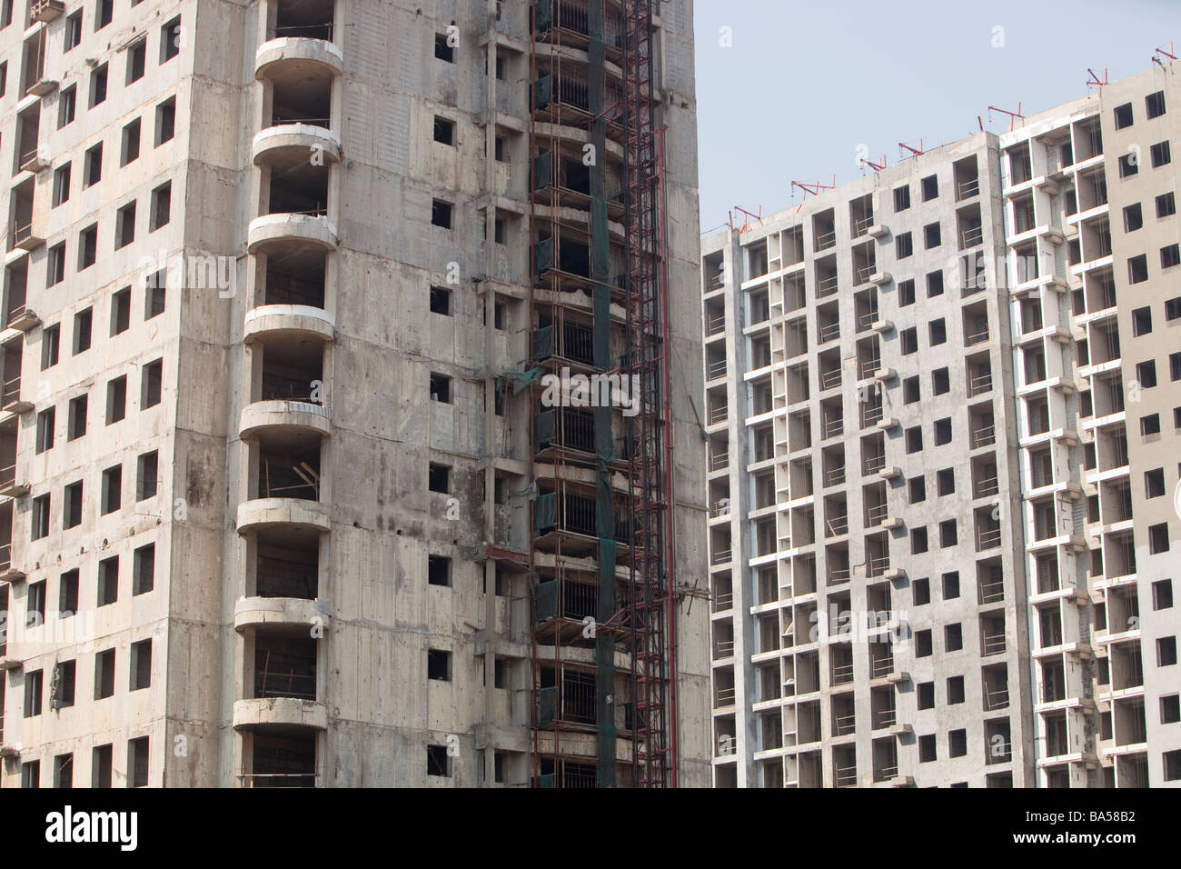 Building huge new apartment blocks in Northern China Stock Photo