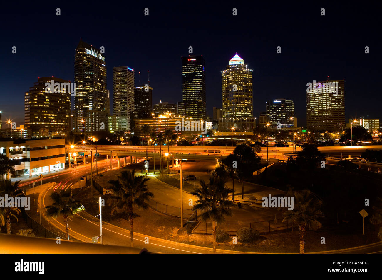Central Tampa At Night Tampa Florida Stock Photo Alamy