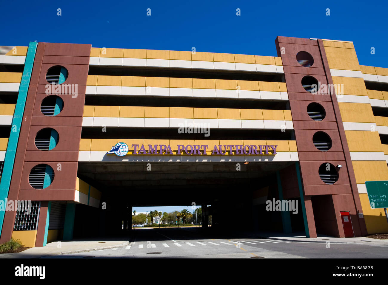 Tampa Port Authority Parking Building Tampa Florida Stock Photo
