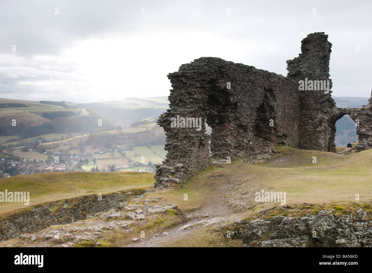 Wales - Dinas Bran castle Stock Photo