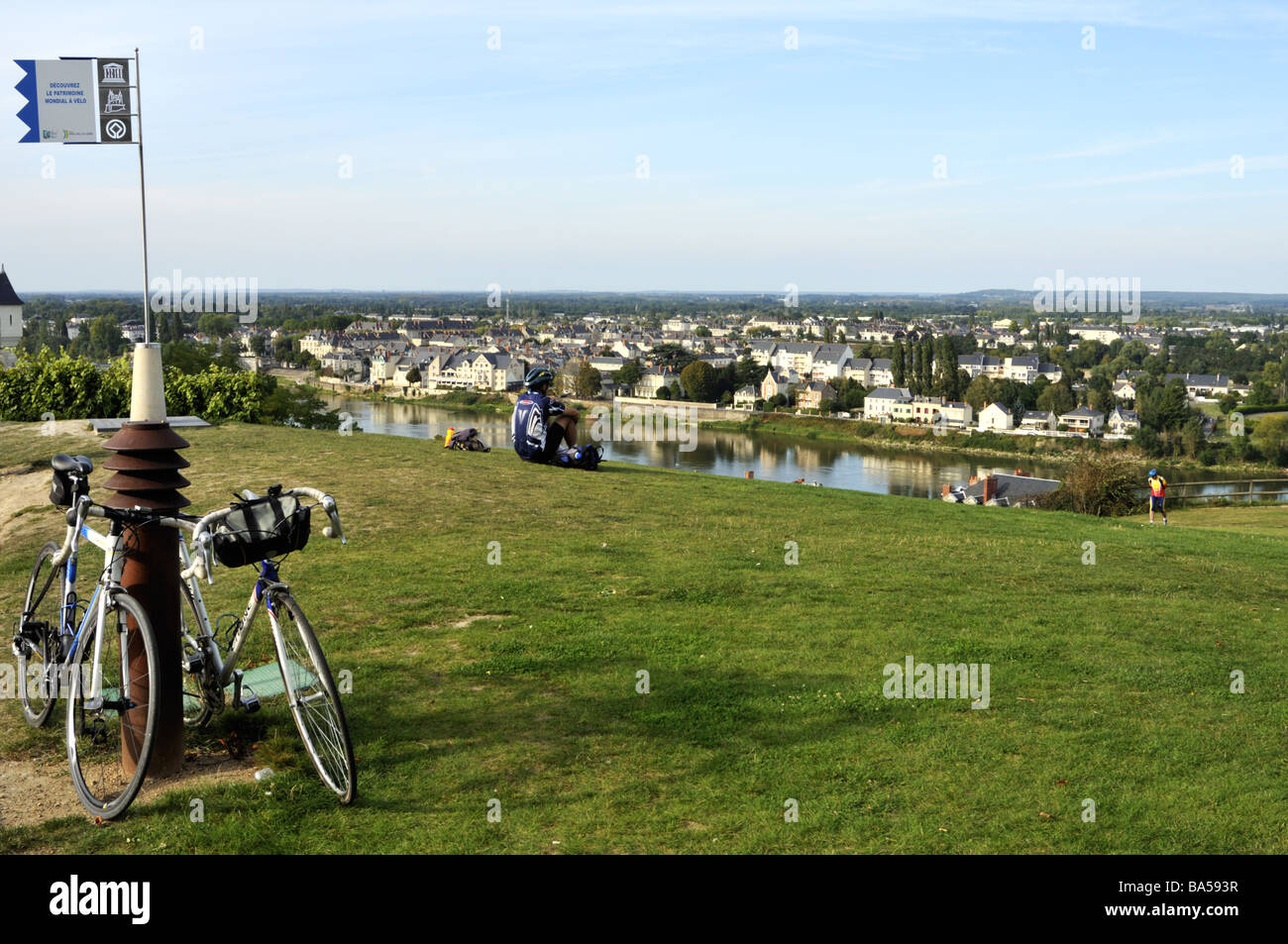 Discover Loire world heritage and enjoy the view by bicycles Stock Photo