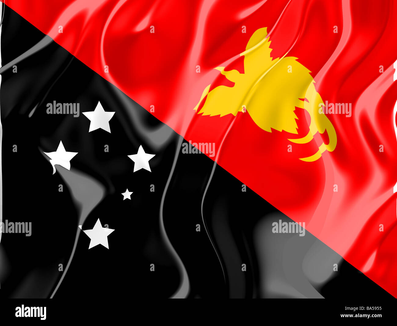 Flag of Papua New Guinea national country symbol illustration Stock Photo
