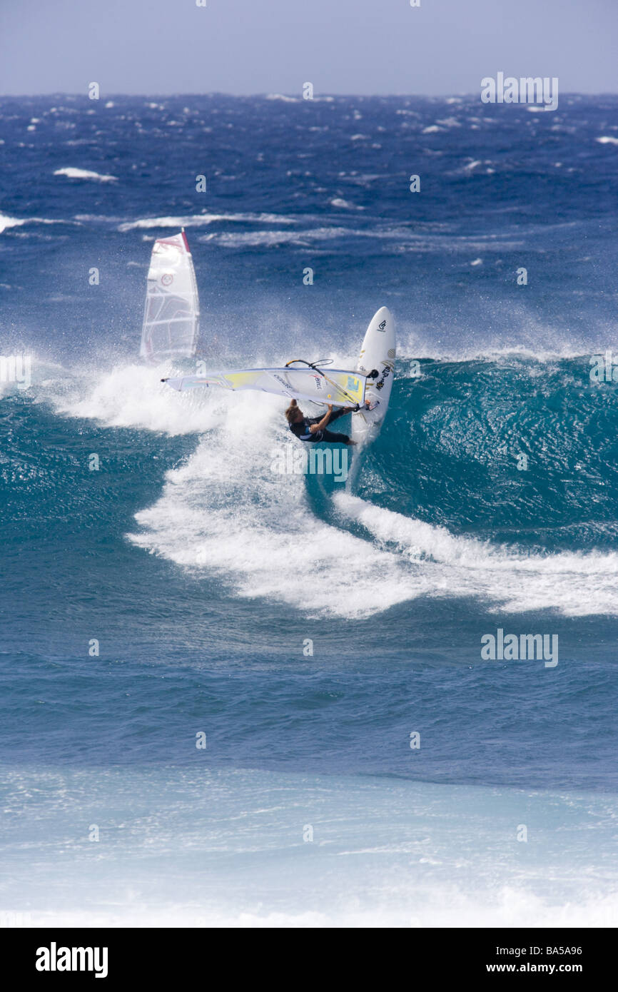 Windsurfing at Hookipa Beach, Paia, Maui Hawaii Stock Photo Alamy