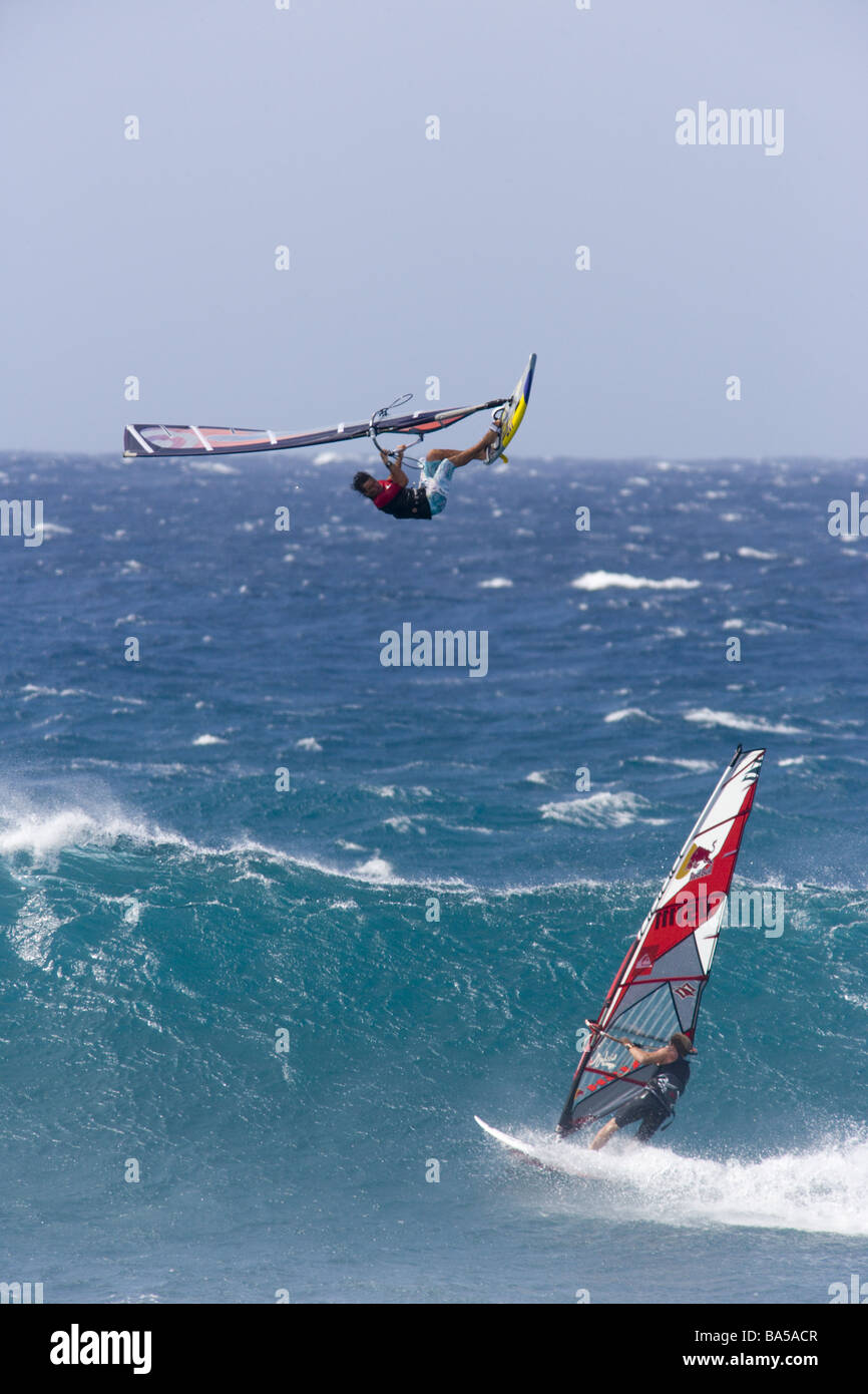Windsurfing at Hookipa Beach, Paia, Maui Hawaii Stock Photo Alamy