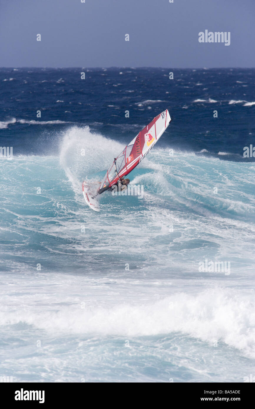 Windsurfing at Hookipa Beach, Paia, Maui Hawaii Stock Photo Alamy