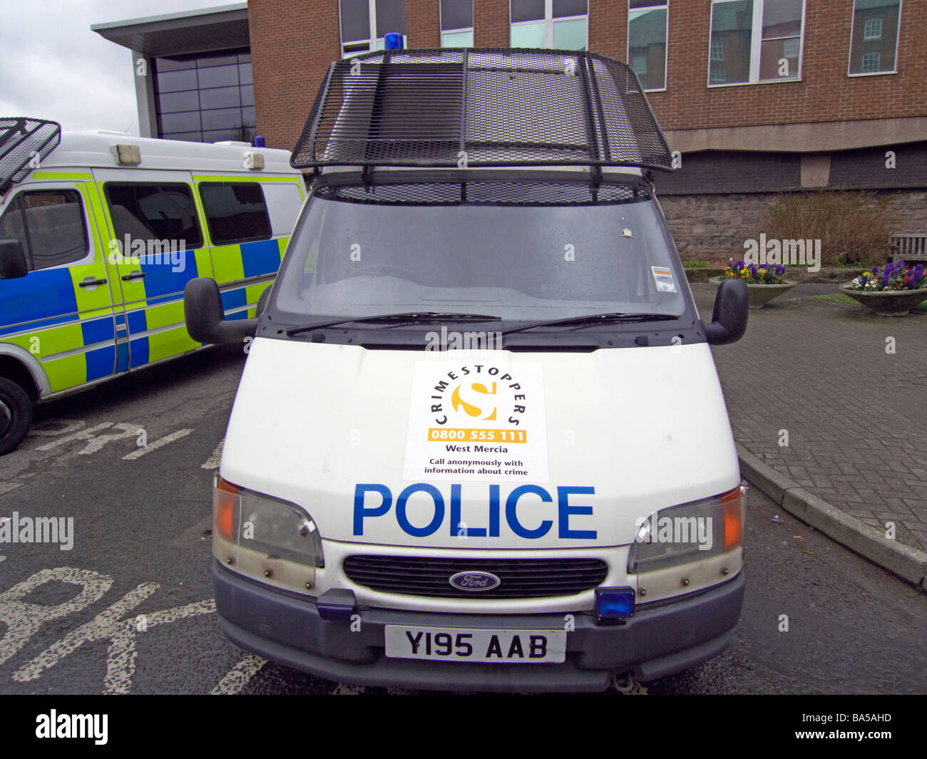 police riot vans Stock Photo